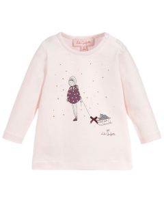 LILI GAUFRETTE Baby Girl's Pink Cotton Top