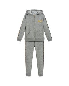 LITTLE MARC JACOBS Girls Grey Sequin Cotton Tracksuit