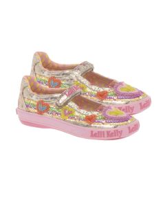 Lelli Kelly Girls Distressed Pattern Love Heart Shoes