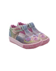 Lelli Kelly Girls Rainbow Heart Beaded Shoes