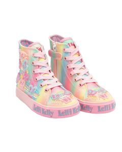 Lelli Kelly Girls Tie Dye Multicoloured "Myla" High Top Trainer With Butterfly Beading