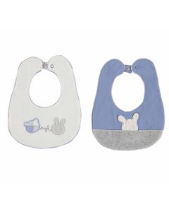 Mayoral Baby Blue And Grey Pair Of Bibs