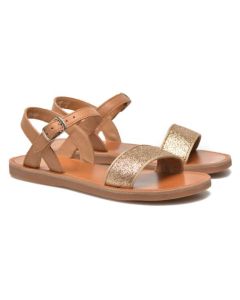 Pom D Api Girl'S Plagette Buckle Gold Sandals