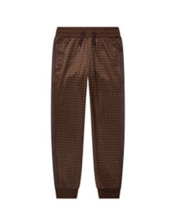 Michael Kors Girls Chocolate Brown Repeat Logo Smart Sport Pants
