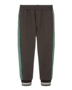 Monnalisa Grey Fleece Joggers With Coloured Bands