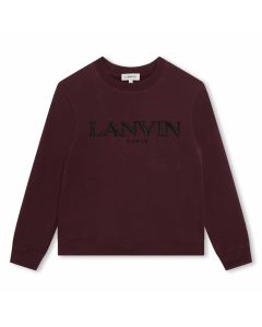 Lanvin Boys Burgundy Logo Sweatshirt