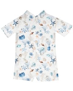Jamiks Boys White Shell Print Nino UV Protection Swim SS25