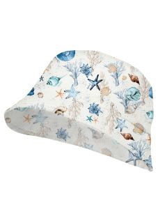 Jamiks Boys White Shell Print Piksi UV Protection Sun Hat SS25