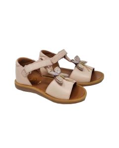 Pom D Api Girls 'Poppy Bella' Pink Butterfly Sandals