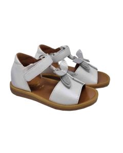 Pom D Api Girls 'Poppy Bella' White Butterfly Sandals
