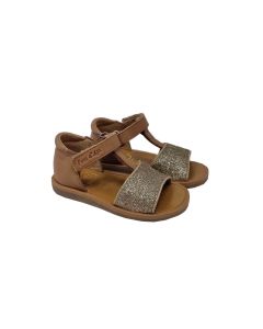 Pom D Api Girls 'Poppy Tao Easy' Camel Glitter Sandals