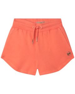 Michael Kors Girls Orange Shorts With Metal Logo Detail