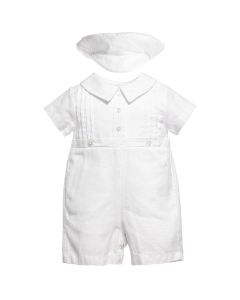 Sarah Louise Baby White Linen Shortie Set
