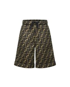 Fendi Boys Brown FF Logo Shorts