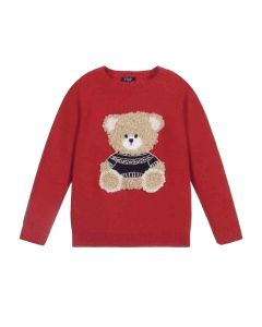 Il Gufo Red Teddy Jumper