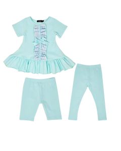 Harris Kids Larosa Mint Girls Frilly 3 Piece Tracksuit Set SS25