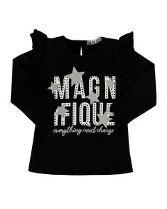 Everything Must Change Black Long Sleeve Top With Gems