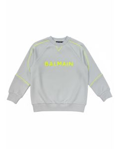 Balmain Boys Logo Sweatshirt In Grey WS25