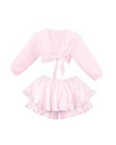 Jamiks Girls Pink Cotton Shorts Set SS25