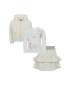 Lapin House 3 Piece Cream Jacket, Top And Skirt WS25
