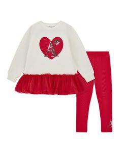 A Dee 'Lucia' Red Tulle Legging Set WS25