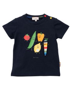 Paul Smith Junior Baby Boys Blue 'Vegatable' T-Shirt